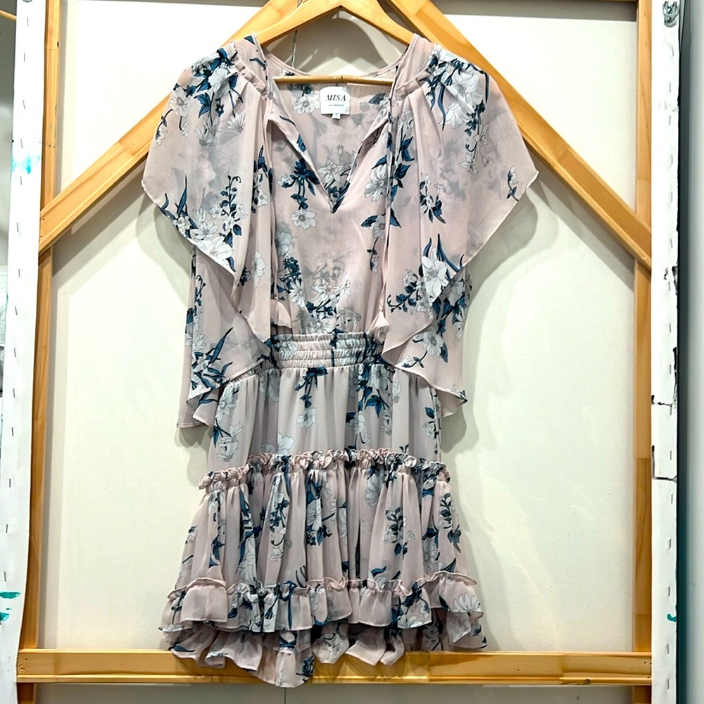 Misa Los Angeles flutter sleeve mini dress